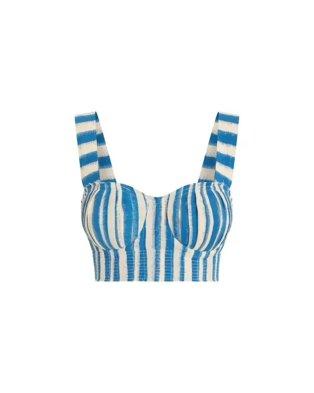 Dalia Top in Ikat Stripes