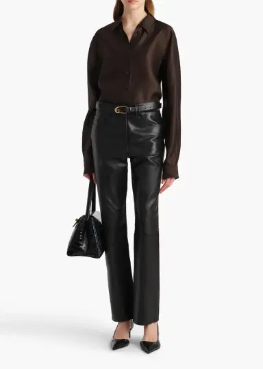 Khaite Callum Pant In Black Leather | Thumbnail 2