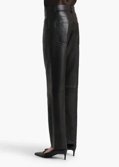 Khaite Callum Pant In Black Leather | Thumbnail 4