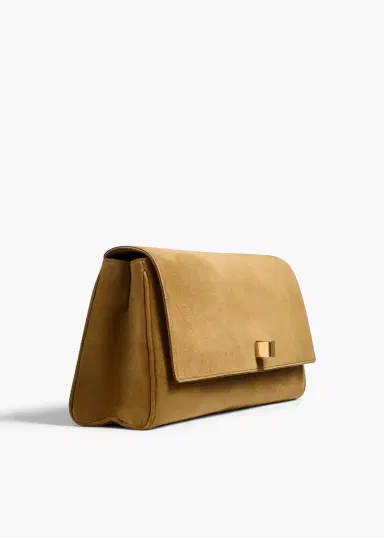 Khaite Audrey Clutch In Mud Suede | Thumbnail 2 Khaite Audrey Clutch In Mud Suede | Thumbnail 2