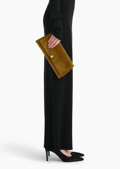 Khaite Audrey Clutch In Mud Suede | Thumbnail 5 Khaite Audrey Clutch In Mud Suede | Thumbnail 5