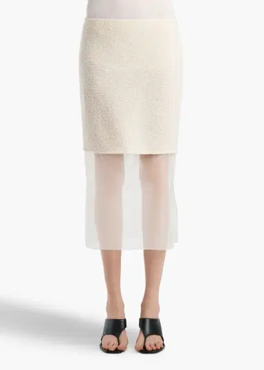 Khaite Sybil Skirt In Natural | Thumbnail 3