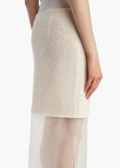 Khaite Sybil Skirt In Natural | Thumbnail 6