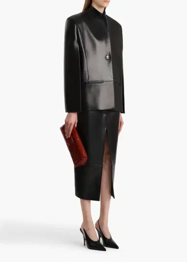 Khaite Dolso Jacket In Black Leather | Thumbnail 2 Khaite Dolso Jacket In Black Leather | Thumbnail 2