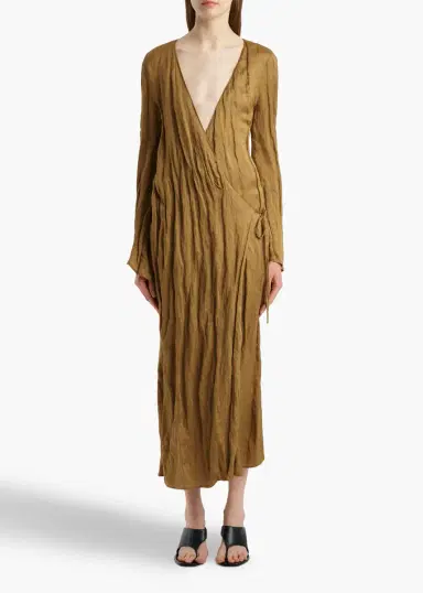 Khaite Rommi Dress In Golden Ochre | Thumbnail 2