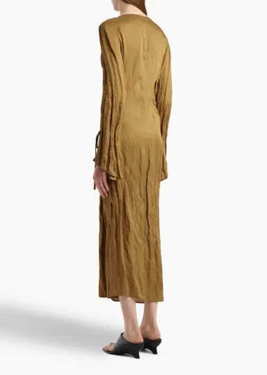 Khaite Rommi Dress In Golden Ochre | Thumbnail 3