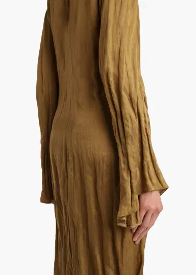 Khaite Rommi Dress In Golden Ochre | Thumbnail 5