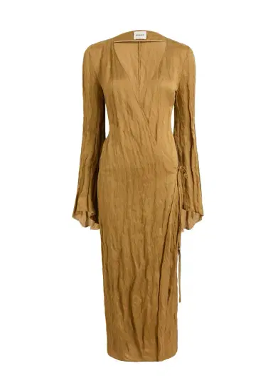 Khaite Rommi Dress In Golden Ochre | Thumbnail 1