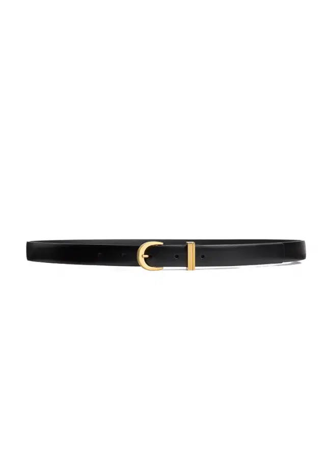 Luna Belt In Black Leather With Gold