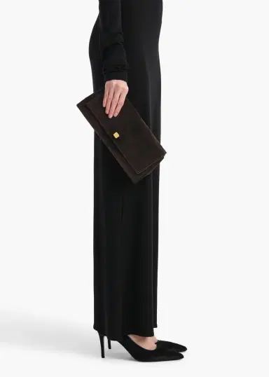 Khaite Audrey Clutch In Dark Brown Suede | Thumbnail 5 Khaite Audrey Clutch In Dark Brown Suede | Thumbnail 5