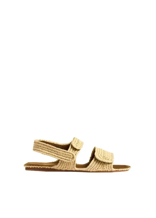 Khaite Boden Sandal In Natural Raffia