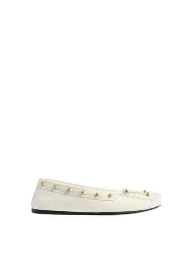 Khaite Milly Flat In Chalk Leather | Thumbnail 1
