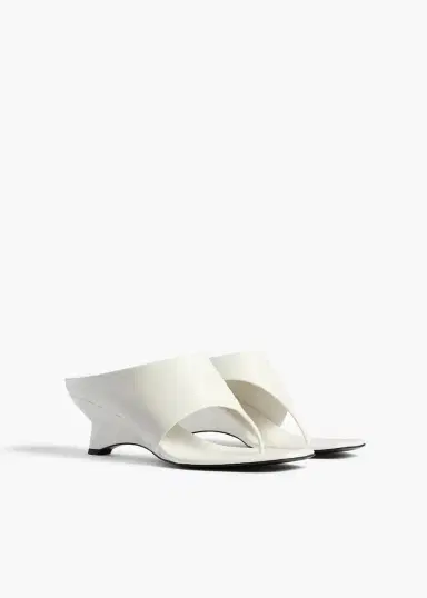 Khaite Marlow Mule In Chalk Glazed Leather | Thumbnail 2 Khaite Marlow Mule In Chalk Glazed Leather | Thumbnail 2