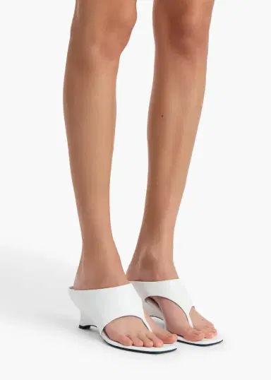 Khaite Marlow Mule In Chalk Glazed Leather | Thumbnail 5 Khaite Marlow Mule In Chalk Glazed Leather | Thumbnail 5