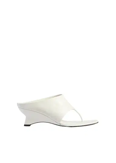 Khaite Marlow Mule In Chalk Glazed Leather | Thumbnail 1 Khaite Marlow Mule In Chalk Glazed Leather | Thumbnail 1