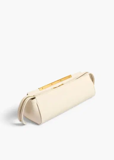 Khaite Donna Evening Clutch In Cream Leather | Thumbnail 2