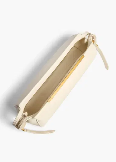 Khaite Donna Evening Clutch In Cream Leather | Thumbnail 3