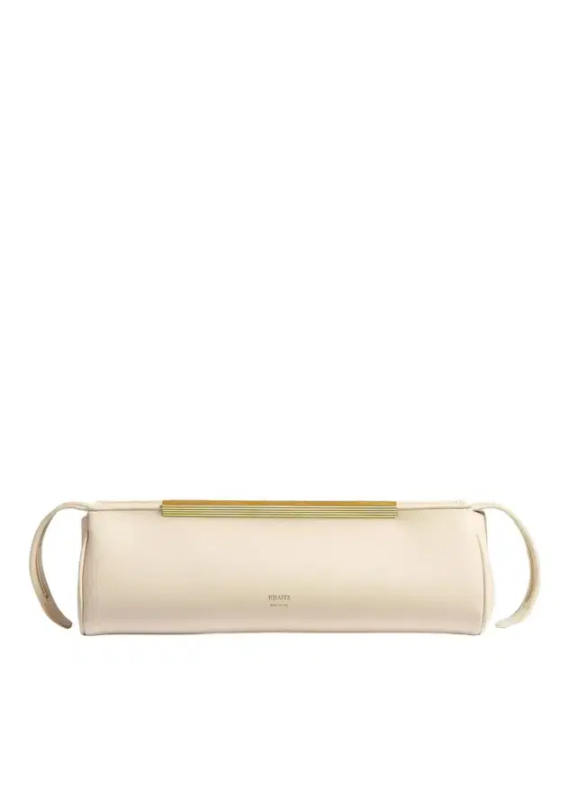 Khaite Donna Evening Clutch In Cream Leather
