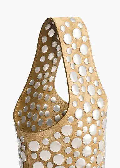 Khaite Livia Bag In Mud Suede With Silver Studs | Thumbnail 3