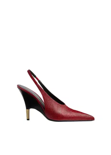 Khaite Bella Pump In Ruby Lizard | Thumbnail 1