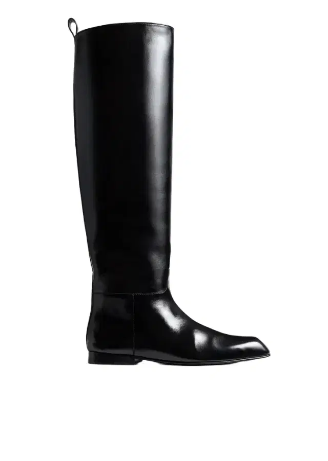 Khaite Colt Knee-High Boot In Black Glazed Leather