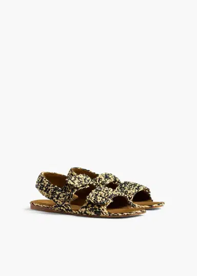 Khaite Boden Sandal In Black And White Raffia | Thumbnail 2 Khaite Boden Sandal In Black And White Raffia | Thumbnail 2