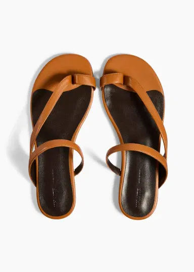 Khaite Aimee Flat Sandal In Cuoio Leather | Thumbnail 3 Khaite Aimee Flat Sandal In Cuoio Leather | Thumbnail 3