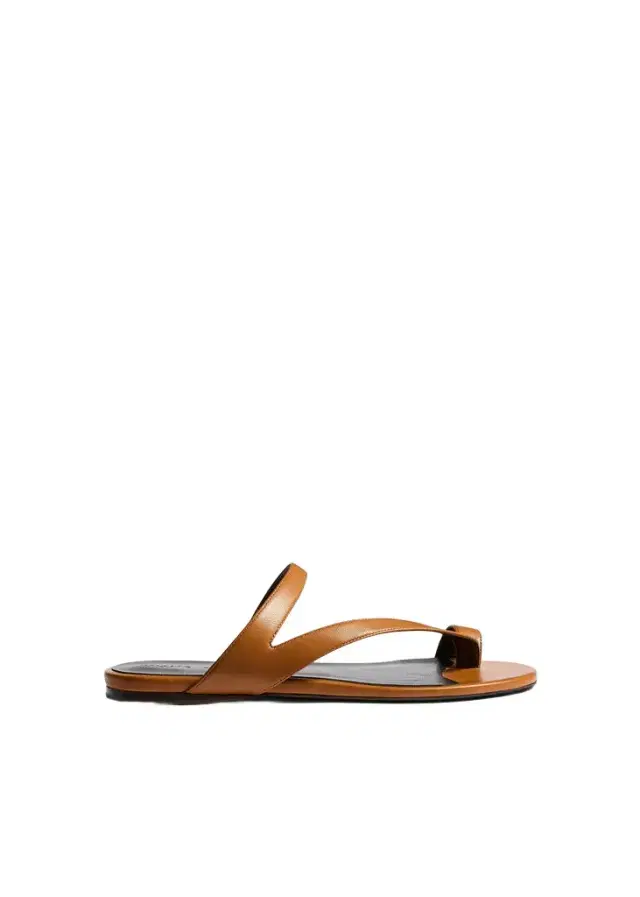 Khaite Aimee Flat Sandal In Cuoio Leather