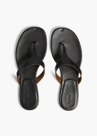 Khaite Archer Flat Sandal In Black Leather | Thumbnail 3 Khaite Archer Flat Sandal In Black Leather | Thumbnail 3