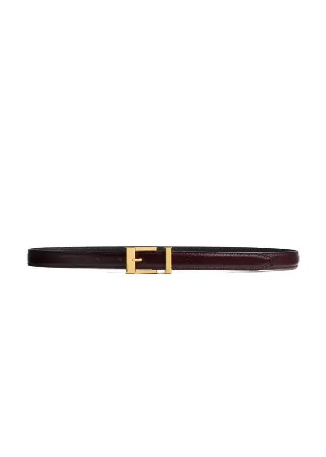 Khaite Manhattan Belt In Bordeaux Leather With Gold
