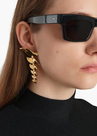 Khaite Leaf Cascading Earrings In | Thumbnail 3 Khaite Leaf Cascading Earrings In | Thumbnail 3