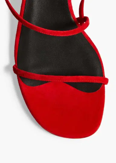 Khaite Loop Kitten Heel Sandal In Lipstick Suede | Thumbnail 3