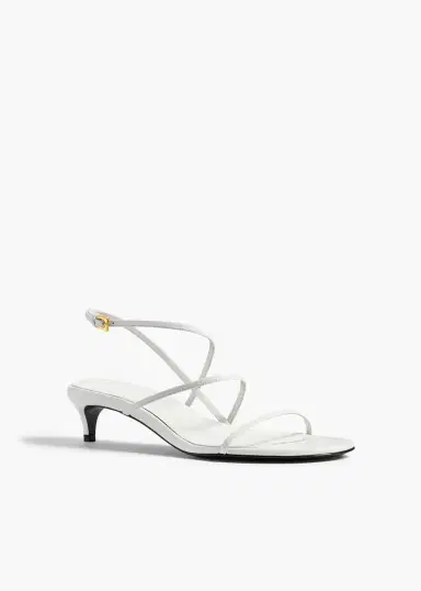 Khaite Loop Kitten Heel Sandal In Chalk Leather | Thumbnail 2 Khaite Loop Kitten Heel Sandal In Chalk Leather | Thumbnail 2