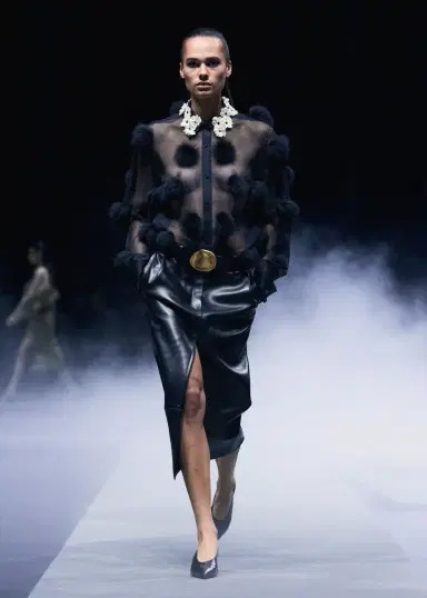 Khaite Naomi Top In Black With Fur Dot Embroidery | Thumbnail 7
