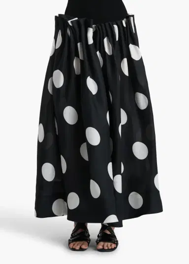 Khaite Riley Skirt In Black With White Dots | Thumbnail 3