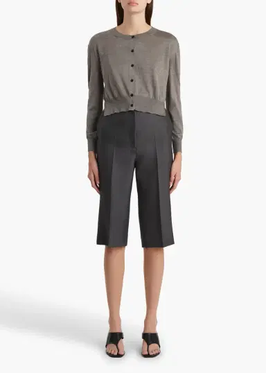 Khaite Nadyne Cardigan In Sterling | Thumbnail 2 Khaite Nadyne Cardigan In Sterling | Thumbnail 2