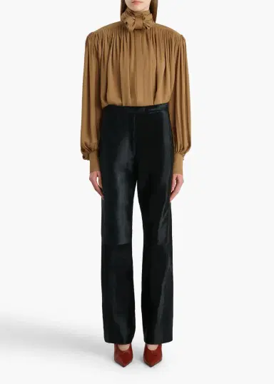 Khaite Borden Pant In Black Haircalf | Thumbnail 2