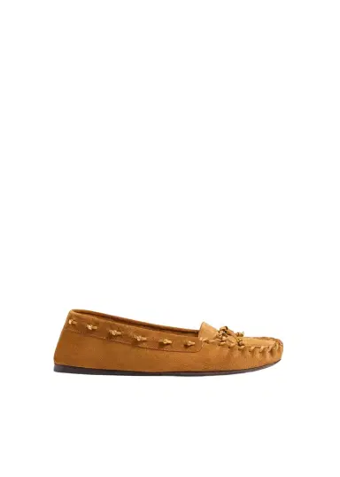 Khaite Milly Flat In Caramel Suede | Thumbnail 1