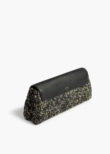 Khaite Audrey Clutch In Black And White Marled Raffia | Thumbnail 2 Khaite Audrey Clutch In Black And White Marled Raffia | Thumbnail 2