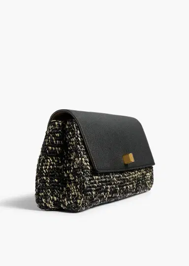 Khaite Audrey Clutch In Black And White Marled Raffia | Thumbnail 4 Khaite Audrey Clutch In Black And White Marled Raffia | Thumbnail 4