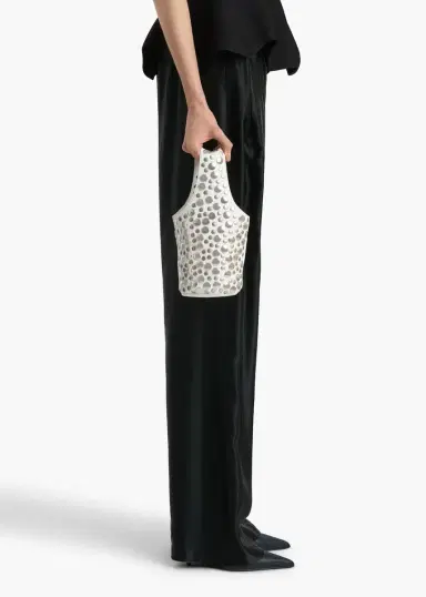 Khaite Livia Bag In Optic White Leather With Silver Studs | Thumbnail 4 Khaite Livia Bag In Optic White Leather With Silver Studs | Thumbnail 4