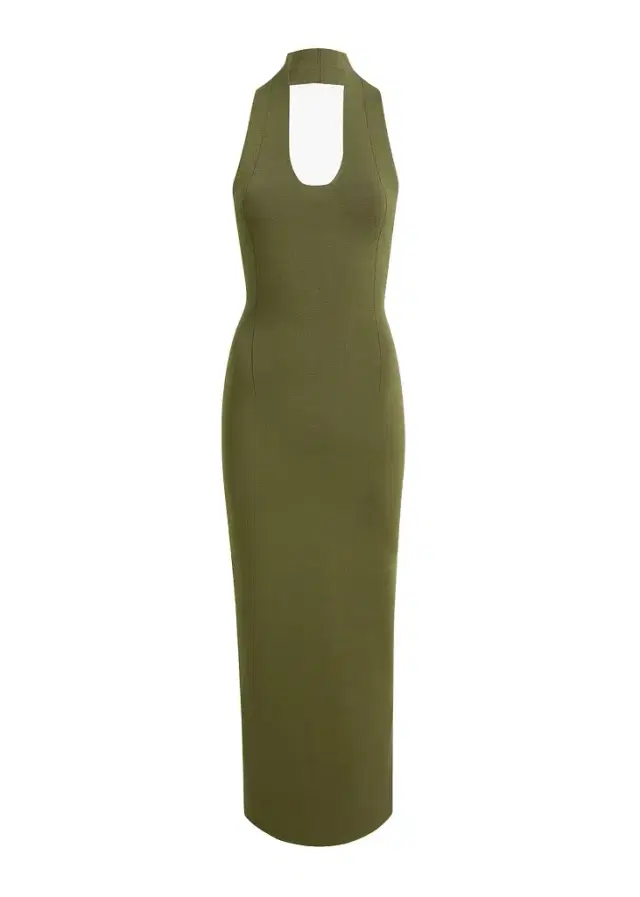 Khaite Mahi Dress In Olive