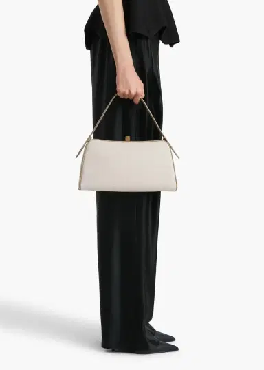 Khaite Cate Bag In Toffee Leather And Natural Canvas | Thumbnail 5 Khaite Cate Bag In Toffee Leather And Natural Canvas | Thumbnail 5