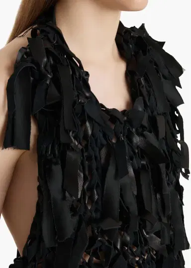 Khaite Tevis Top In Black Leather | Thumbnail 5