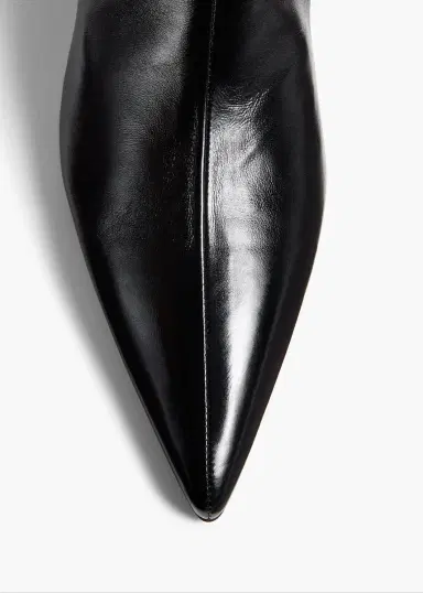 Khaite Sybil Ankle Boot In Black Glazed Leather | Thumbnail 4