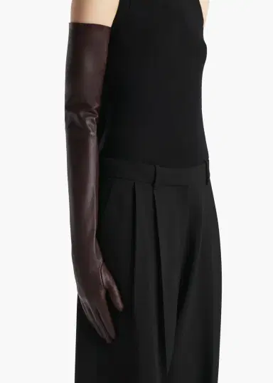 Khaite Remo Long Gloves In Brown Leather | Thumbnail 2 Khaite Remo Long Gloves In Brown Leather | Thumbnail 2
