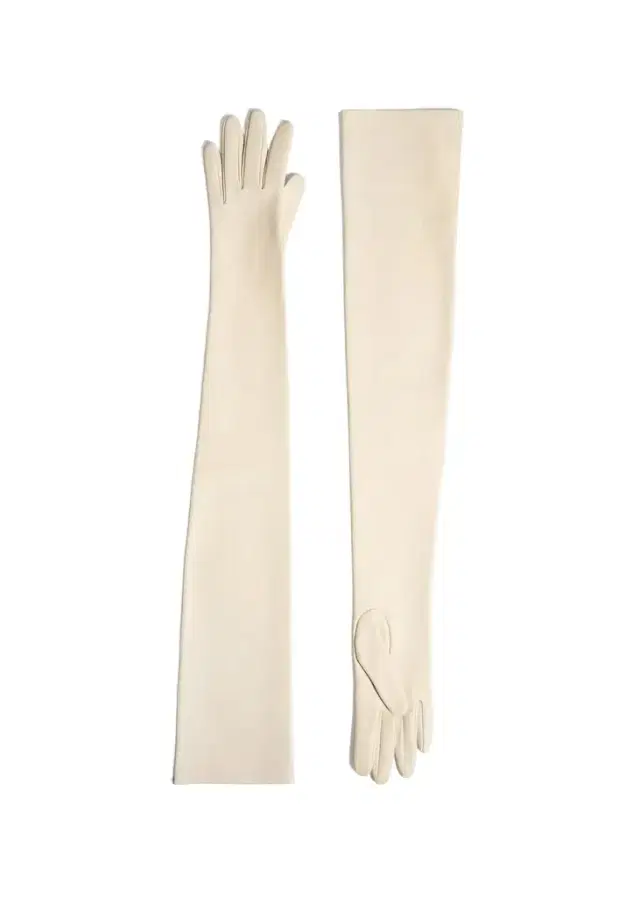 Khaite Remo Long Gloves In Cream Leather