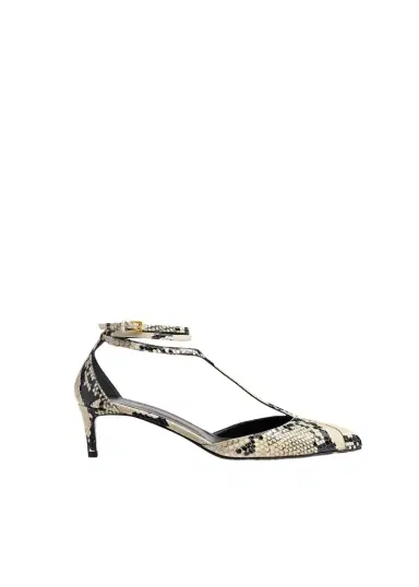 Khaite Mia Pump In Natural Python-Embossed Leather | Thumbnail 1