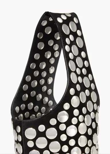Khaite Livia Bag In Black Suede With Silver Studs | Thumbnail 3 Khaite Livia Bag In Black Suede With Silver Studs | Thumbnail 3