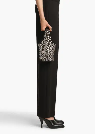 Khaite Livia Bag In Black Suede With Silver Studs | Thumbnail 4 Khaite Livia Bag In Black Suede With Silver Studs | Thumbnail 4